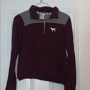 Pink Maroon Half Zip
